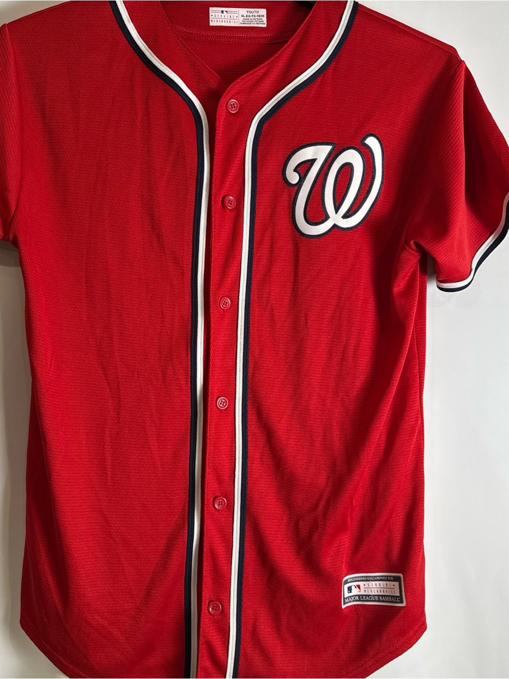 Washington Nationals Red Button-Up Baseball Tre Turner Jersey Youth